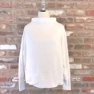 NIKE Women's Cream Oatmeal High Mock Neck Dry-Fit Swoosh Sweatshirt XL